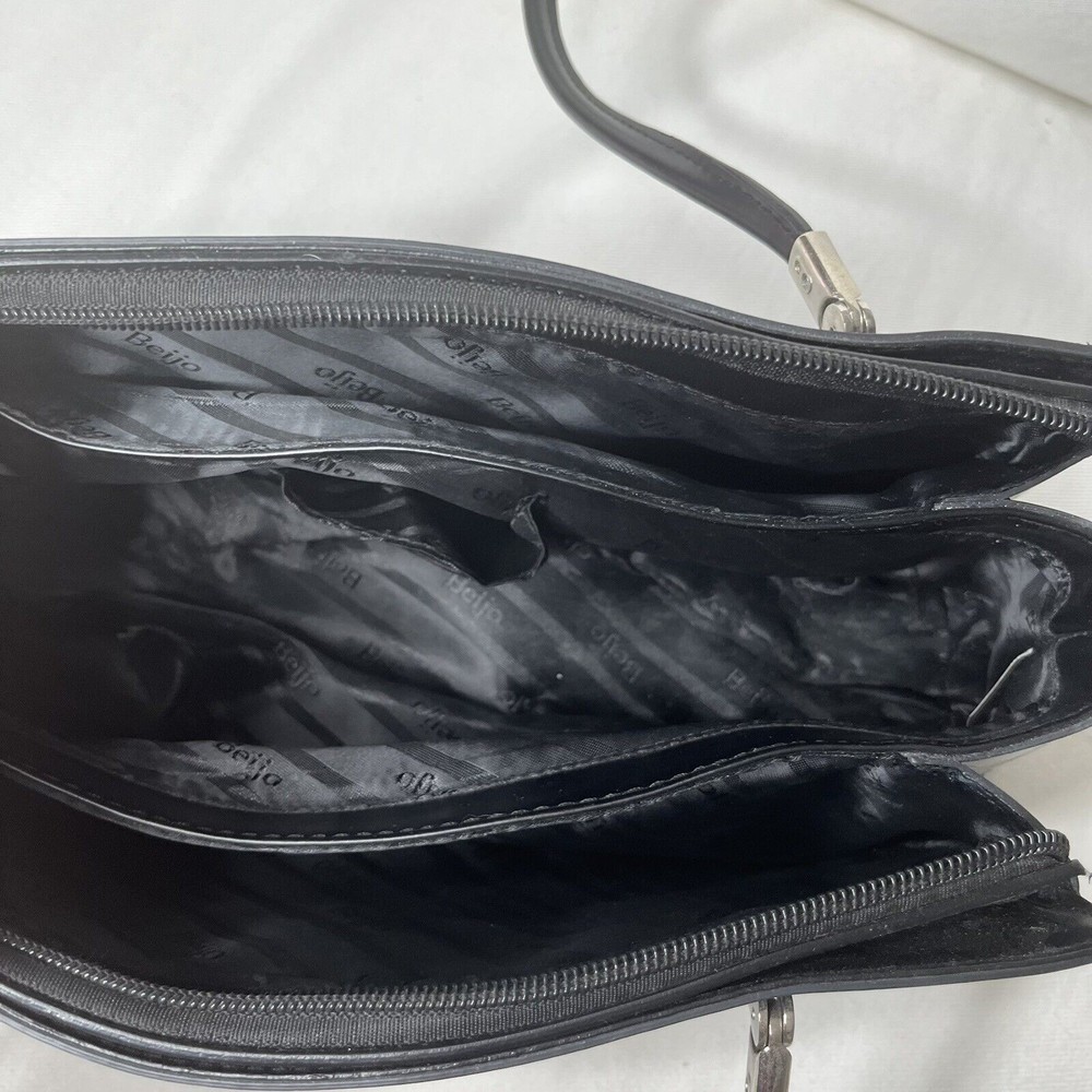 Beijo Silver 2 Tone Gray & Black Shoulder Bag Purse - Picture 6 of 7